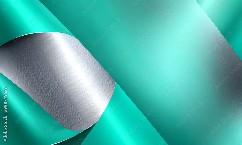 Aufkleber a vibrant abstract composition of intersecting curved lines in shades of green and silver, creating a dynamic and visually striking pattern