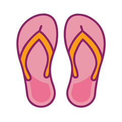 Fototapeta premium Pink Flip-Flops Icon