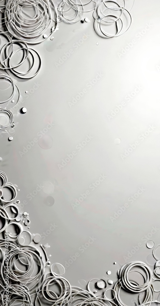 Fototapete a white background with a repeating pattern of white circles and lines, creating a minimalist and ab