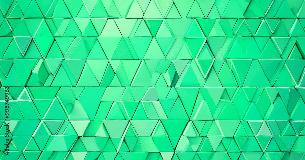 Leinwandbilder A repeating pattern of green triangles, creating a visually striking and geometric background