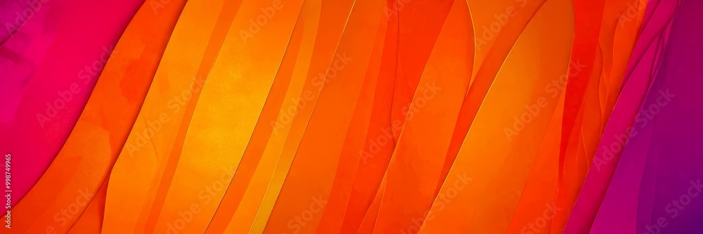 Poster a vibrant abstract background composed of overlapping orange and pink vertical stripes, creating a dynamic and visually striking pattern