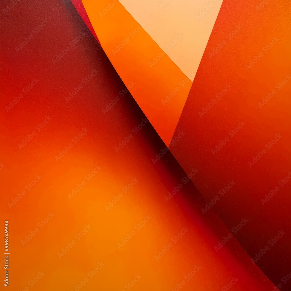 Fototapete Abstract geometric shapes in warm hues of orange and red, creating a dynamic and visually striking composition