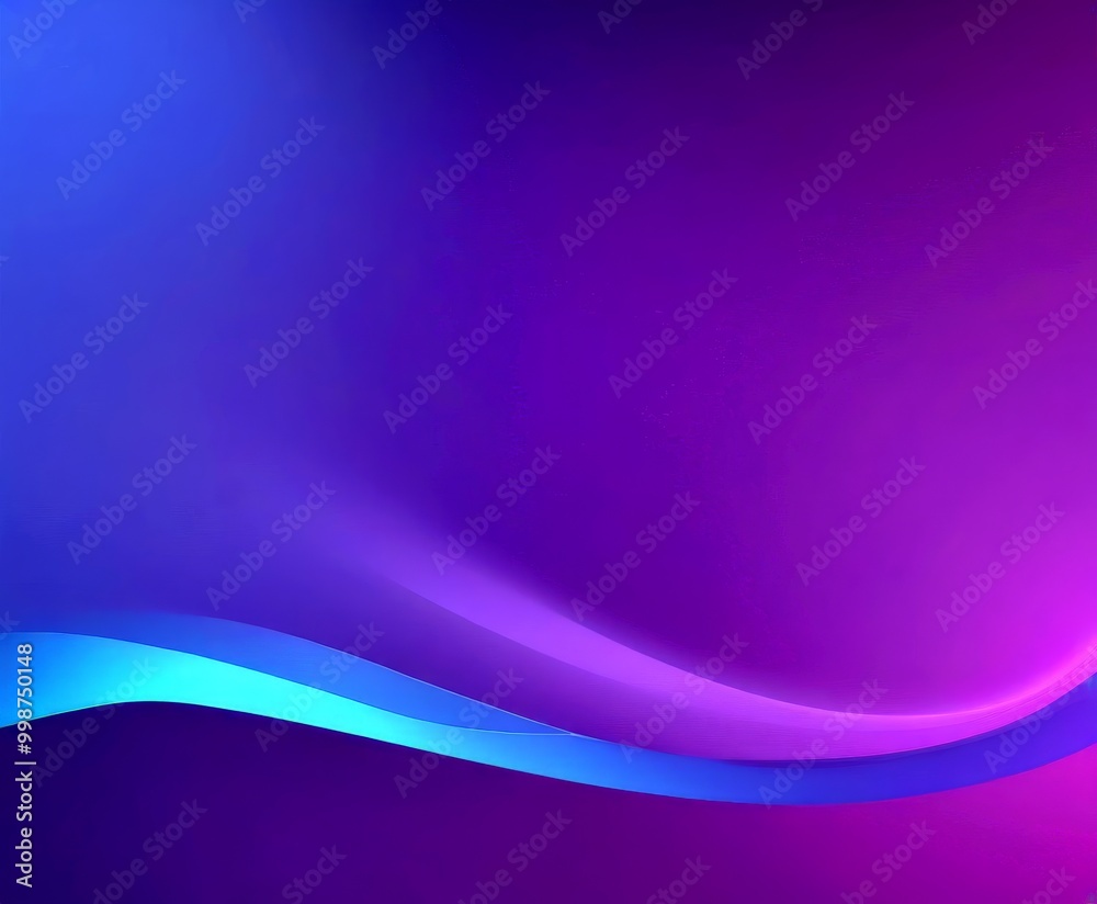 Poster a gradient background transitioning from deep purple at the top to lighter purple at the bottom, with a subtle blue wave-like pattern in the center