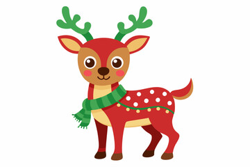 Reindeer color vector, illustration