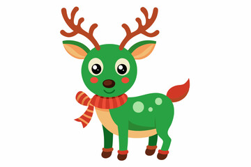 Reindeer color vector, illustration