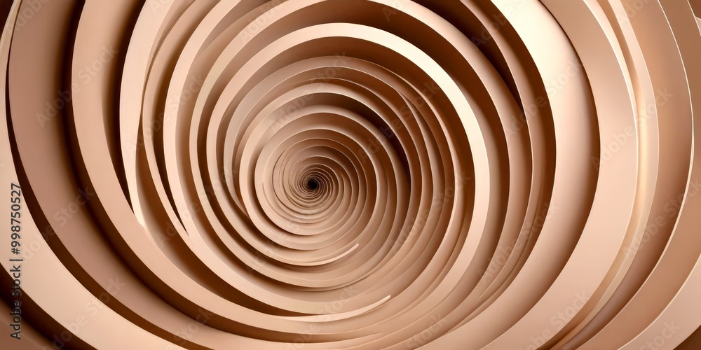 Leinwandbilder a spiral pattern composed of concentric circles of varying shades of brown, creating a mesmerizing visual effect