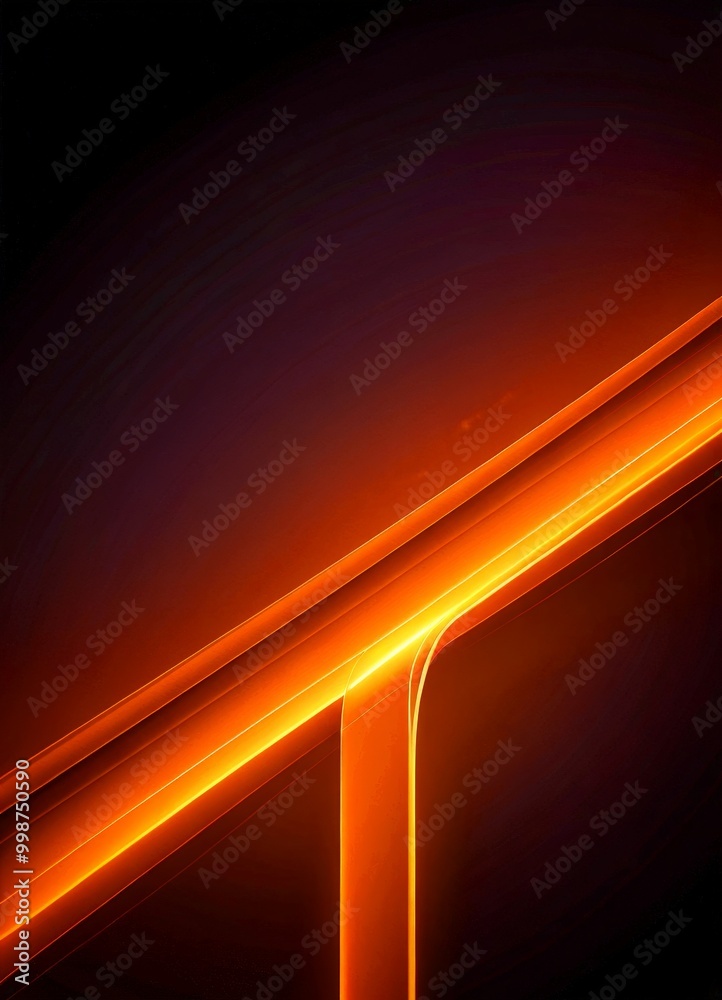 Aufkleber a striking abstract composition of diagonal lines in varying shades of orange and red, creating a sense of movement and dynamism The background is a deep black, which