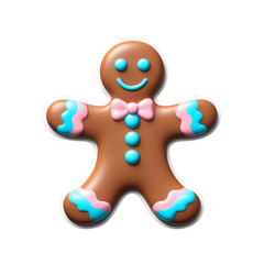 Obraz premium Cute Gingerbread Man with Icing Decoration