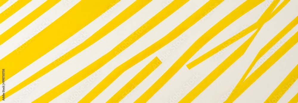 Poster a diagonal pattern of intersecting yellow and white stripes, creating a dynamic and visually striking composition