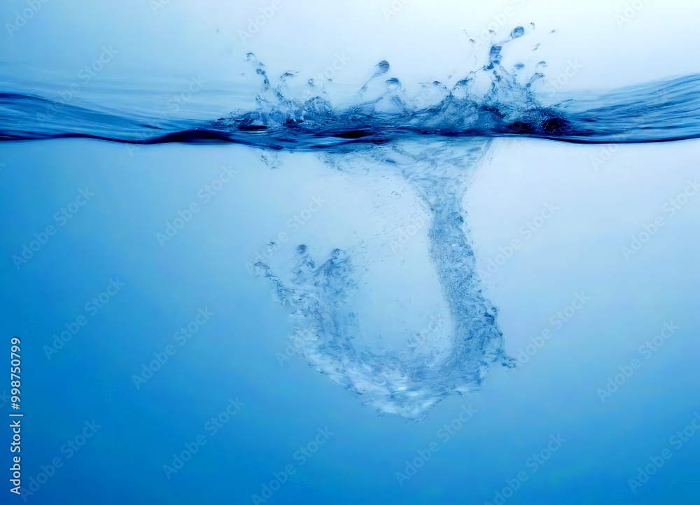 Leinwandbilder a splash of water creates a dynamic visual effect, with the water's surface disturbed and the water'