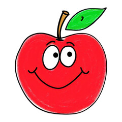 Obraz premium PNG Apple cartoon drawing fruit.