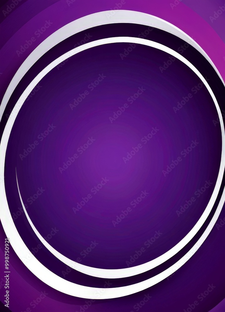 Poster a purple background with white curved lines, creating a dynamic and abstract composition.