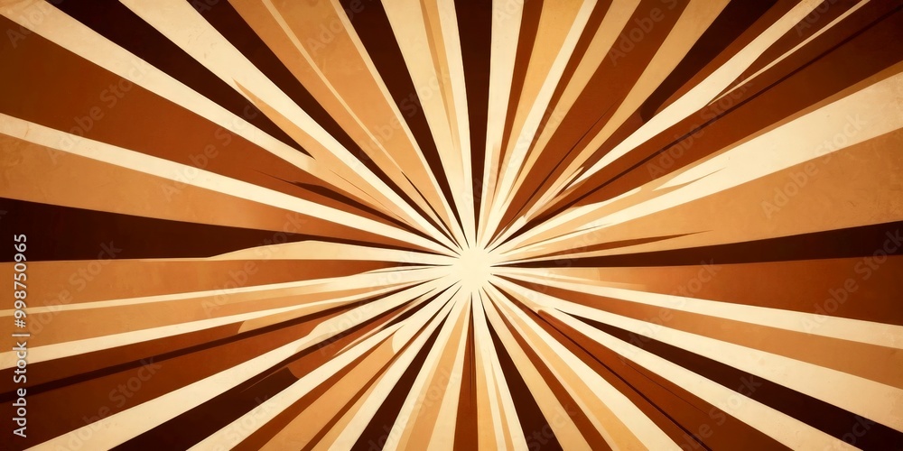 Poster a radial pattern of brown and beige stripes radiating outwards from a central point, creating a vibrant and dynamic visual effect