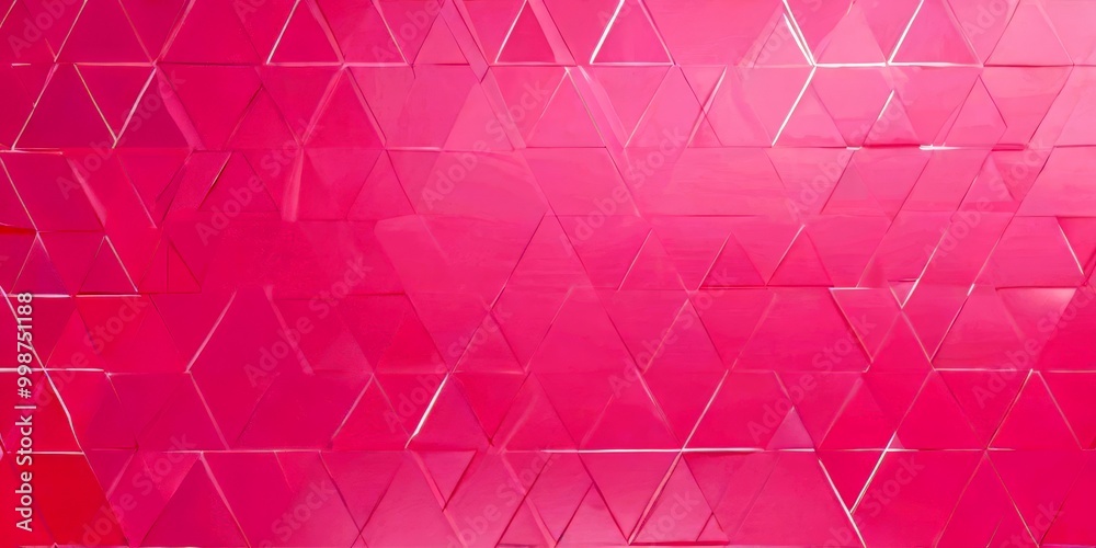 Poster a pink background composed of numerous triangular shapes, creating a visually striking and abstract pattern