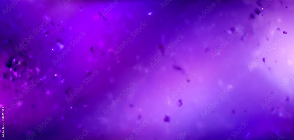Poster a vibrant abstract composition featuring a gradient of purple and blue hues, with small, scattered p