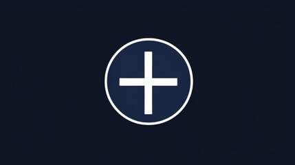 Fototapeta premium navy blue and white cross symbol logo on a solid background