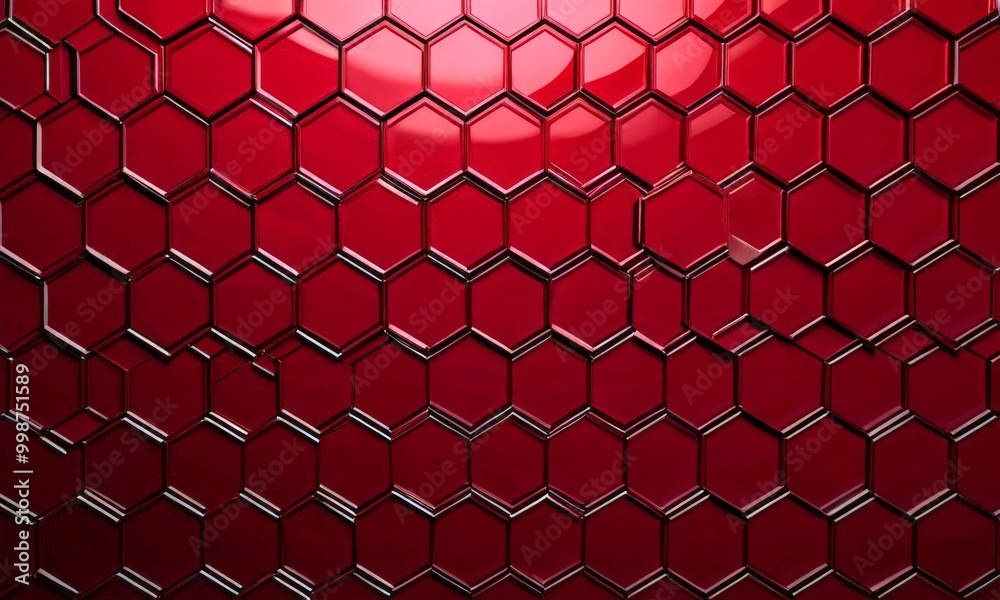 Aufkleber A repeating hexagonal pattern in a dark red color, creating a visually striking and geometric background
