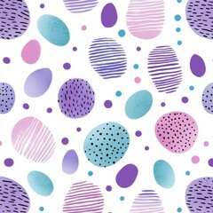 Seamless pattern with abstract watercolor and ink shapes