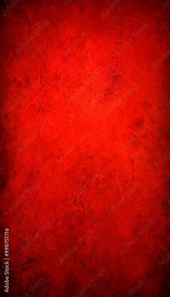 Poster a close-up view textured red surface, possibly a wall or a canvas, with a rough, uneven appearance