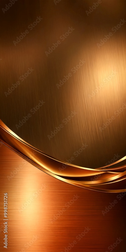 Aufkleber a textured metallic surface with a gradient of warm brown tones, creating a sense of depth and movement The metallic surface is adorned with a curved line that adds a