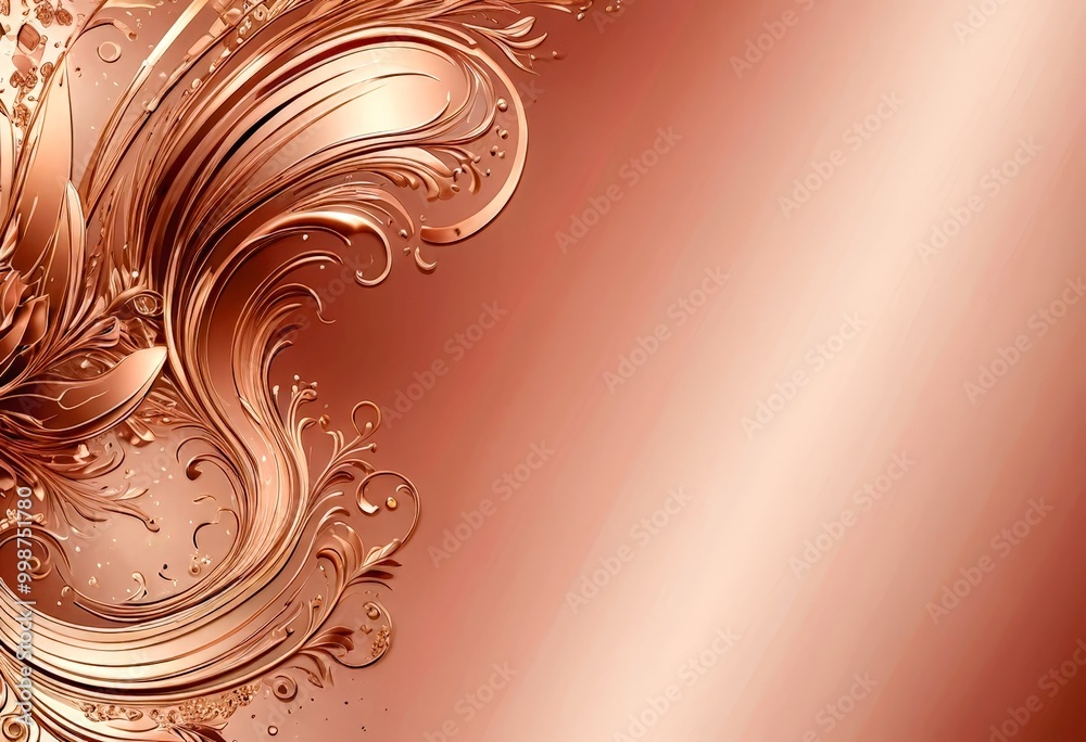 Aufkleber a decorative pattern with a gradient of pink and brown tones, featuring intricate swirls and curves 