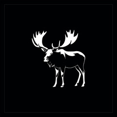 deer silhouette vector illustration, 