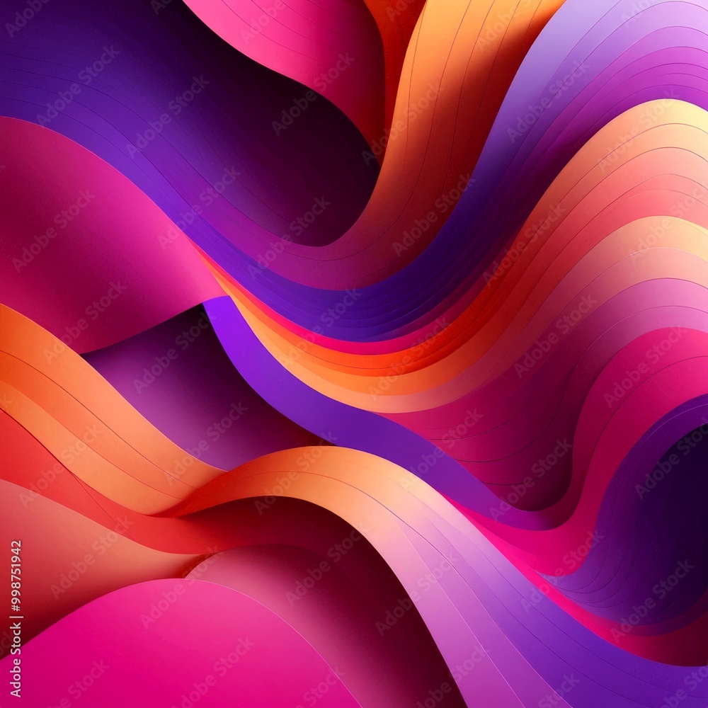 Poster a vibrant abstract composition of overlapping curved lines in a variety of warm colors, including sh