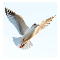Fototapeta premium Seagull soaring gracefully against a clear sky