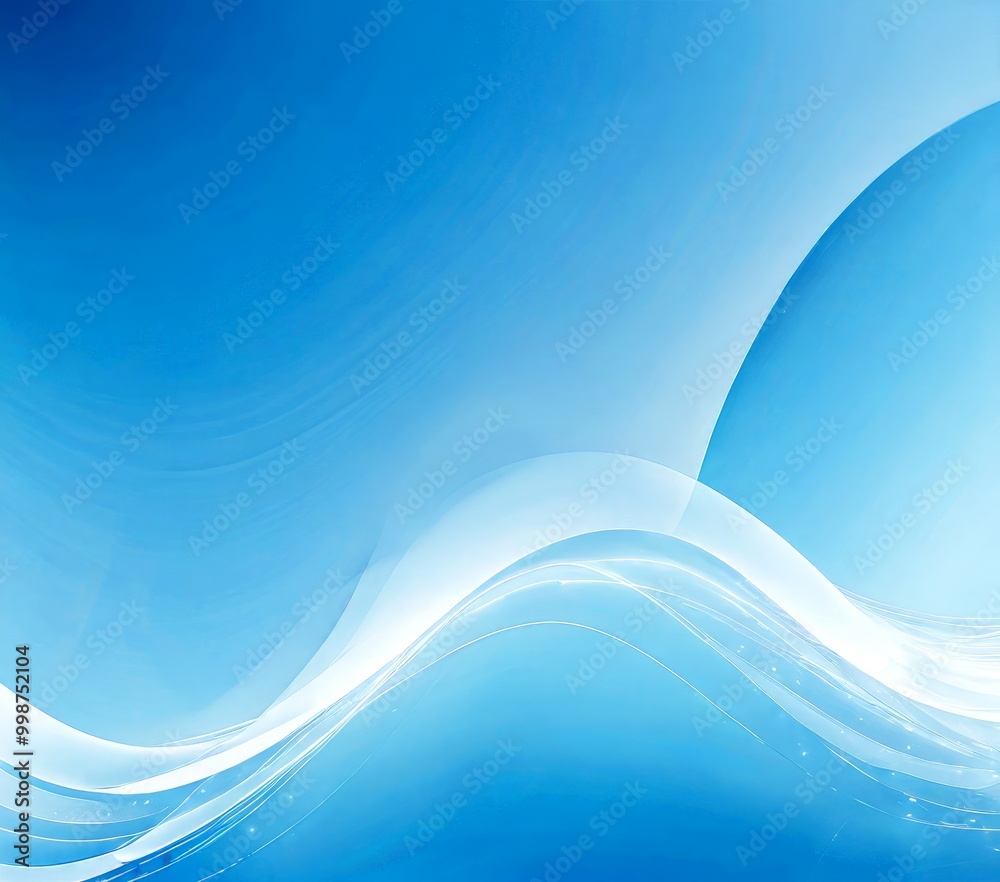 Poster a serene blue wave-like pattern with a subtle gradient effect, creating a calming and tranquil atmosphere