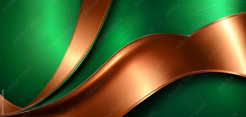 Poster a vibrant abstract composition with a gradient of green and brown hues The green background transitions into a warm brown section, creating a sense of depth and movement