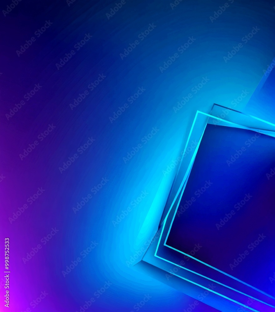 Aufkleber a gradient background transitioning from deep purple to deep blue, with a geometric shape in the bottom right corner
