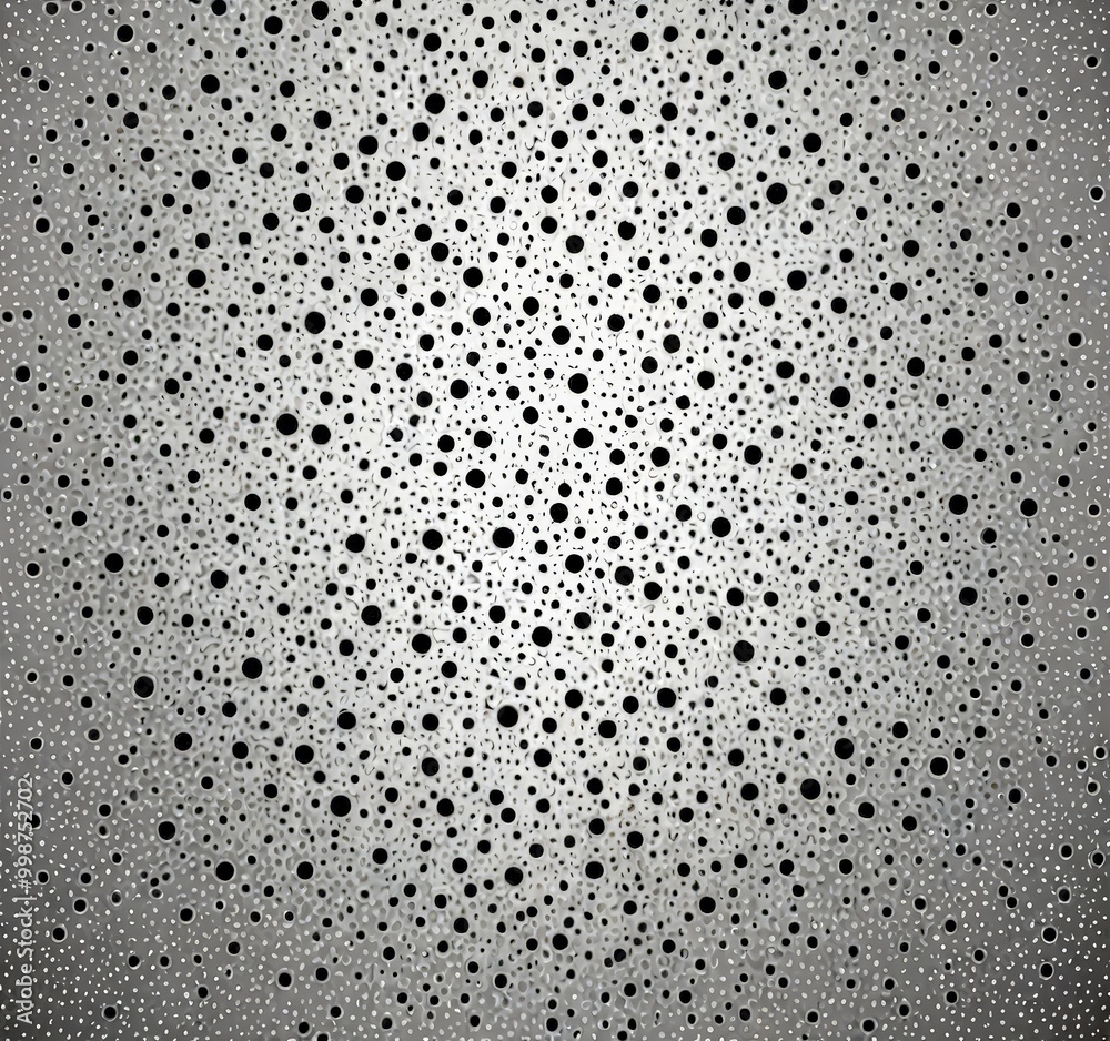 Aufkleber a pattern of small black dots scattered across a gray background, creating a visually striking and abstract design.