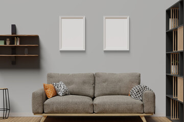 frame mock up poster modern interior background