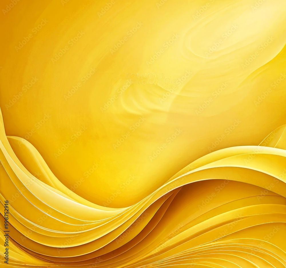 Fototapete a vibrant abstract composition of curved lines and swirls in a warm yellow hue, creating a dynamic and visually striking effect