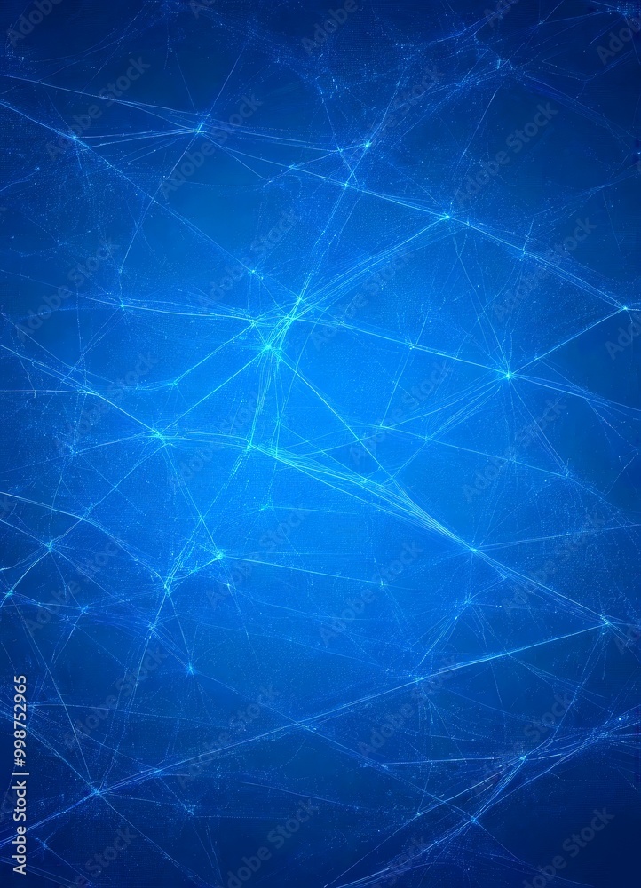 Poster a dark blue abstract background with a network of intersecting lines and points, creating a sense of depth and complexity