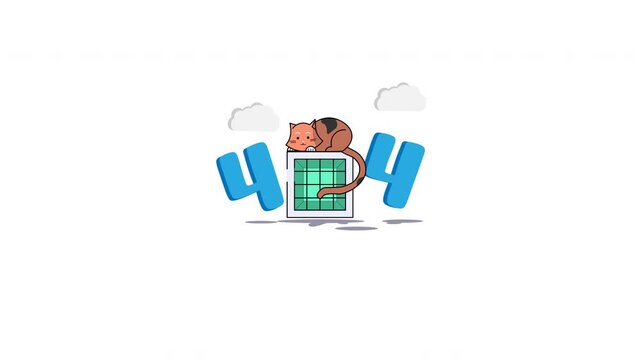 404 Error Page Not Found Animated Concept