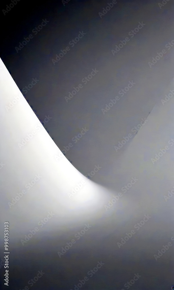 Fototapete a minimalist representation curved line, with a gradient of gray tones transitioning from a lighter to a darker shade, creating a sense of depth and movement