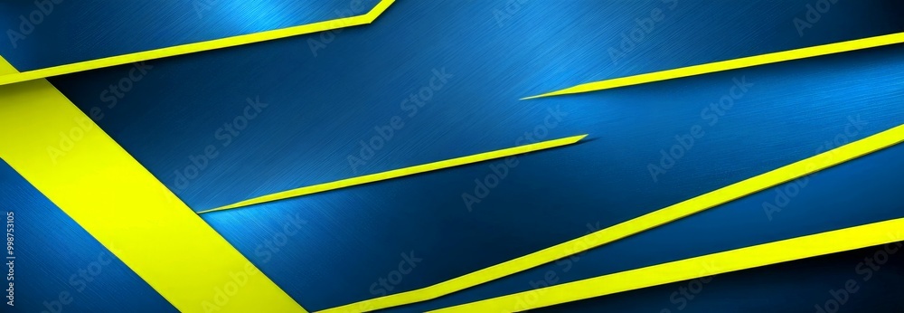 Poster a striking abstract composition of intersecting yellow and blue lines, creating a dynamic and visually captivating pattern.