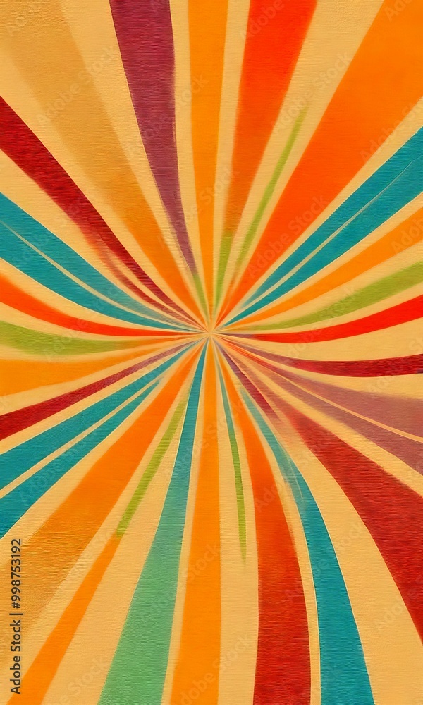 Poster a vibrant, abstract radial design composed of intersecting lines in various colors, creating a sense of movement and energy