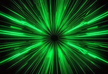 Obraz premium a radial burst of green light radiating outwards from a central point, creating a sense of movement and energy