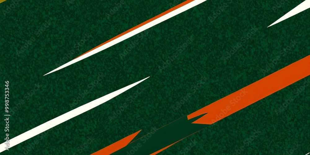 Aufkleber a green and orange abstract pattern with diagonal lines, creating a dynamic and visually striking composition