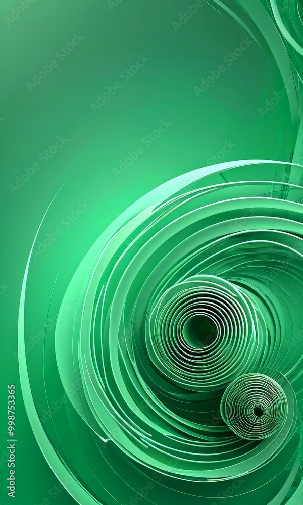 Aufkleber a vibrant abstract design with concentric circles of varying sizes and colors, creating a sense of depth and movement The background is a solid green color, which contrasts