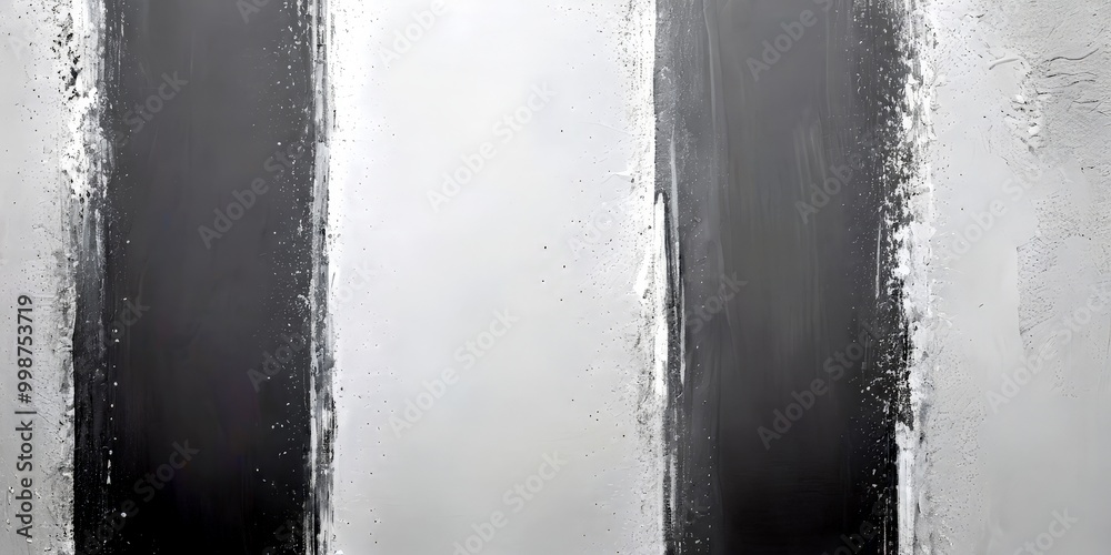 Aufkleber three vertical paint strokes on a white wall, with the middle stroke being the longest and the two outer strokes being shorter