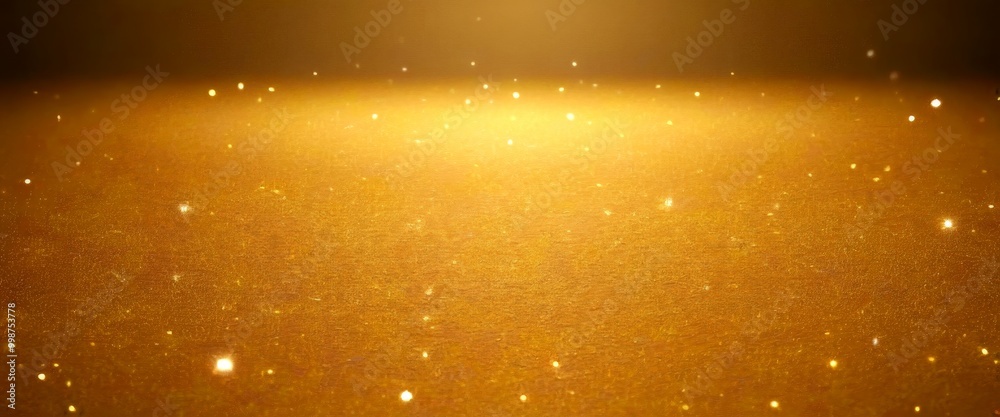 Aufkleber a close-up view textured surface with a golden hue, speckled with small white dots that appear to be glittering or sparkling