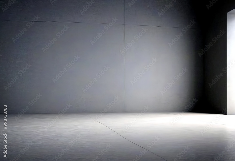 Aufkleber a minimalist, empty room with a stark white floor and a large, open window on the right side, allowi