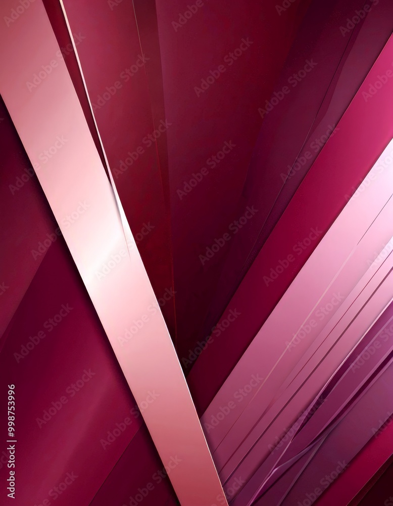 Aufkleber a striking abstract composition of intersecting lines and curves in shades of burgundy and pink, creating a dynamic and visually captivating pattern