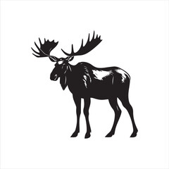 deer silhouette vector illustration, 
