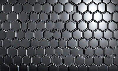 Naklejka premium A repeating pattern of hexagonal shapes in varying shades of gray, creating a visually striking and geometric background