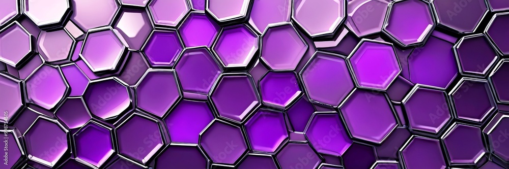 Aufkleber a repeating pattern of purple hexagonal shapes, creating a visually striking and abstract design