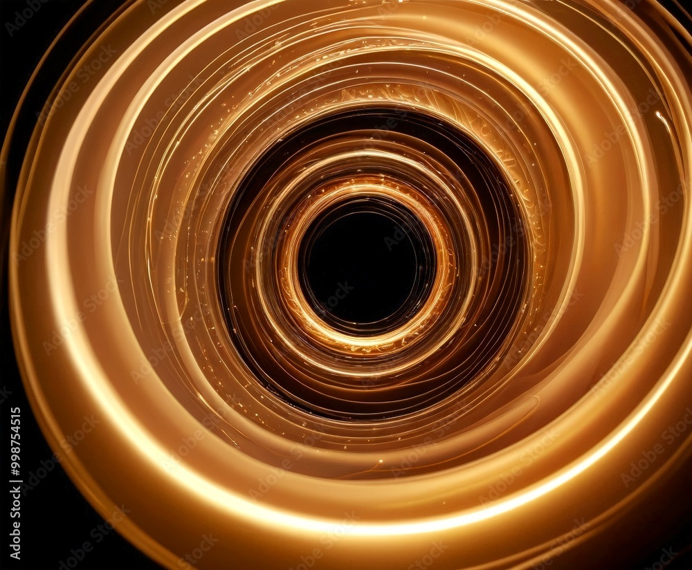 Fototapete a spiral pattern of golden and black lines, creating a mesmerizing visual effect
